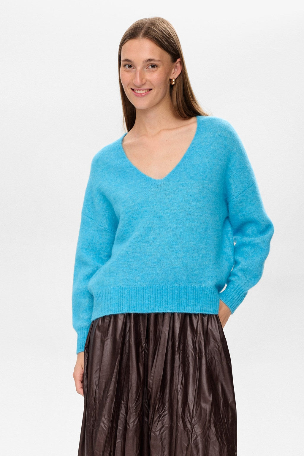 NURIETTE V-NECK PULLOVER  - Aquarius