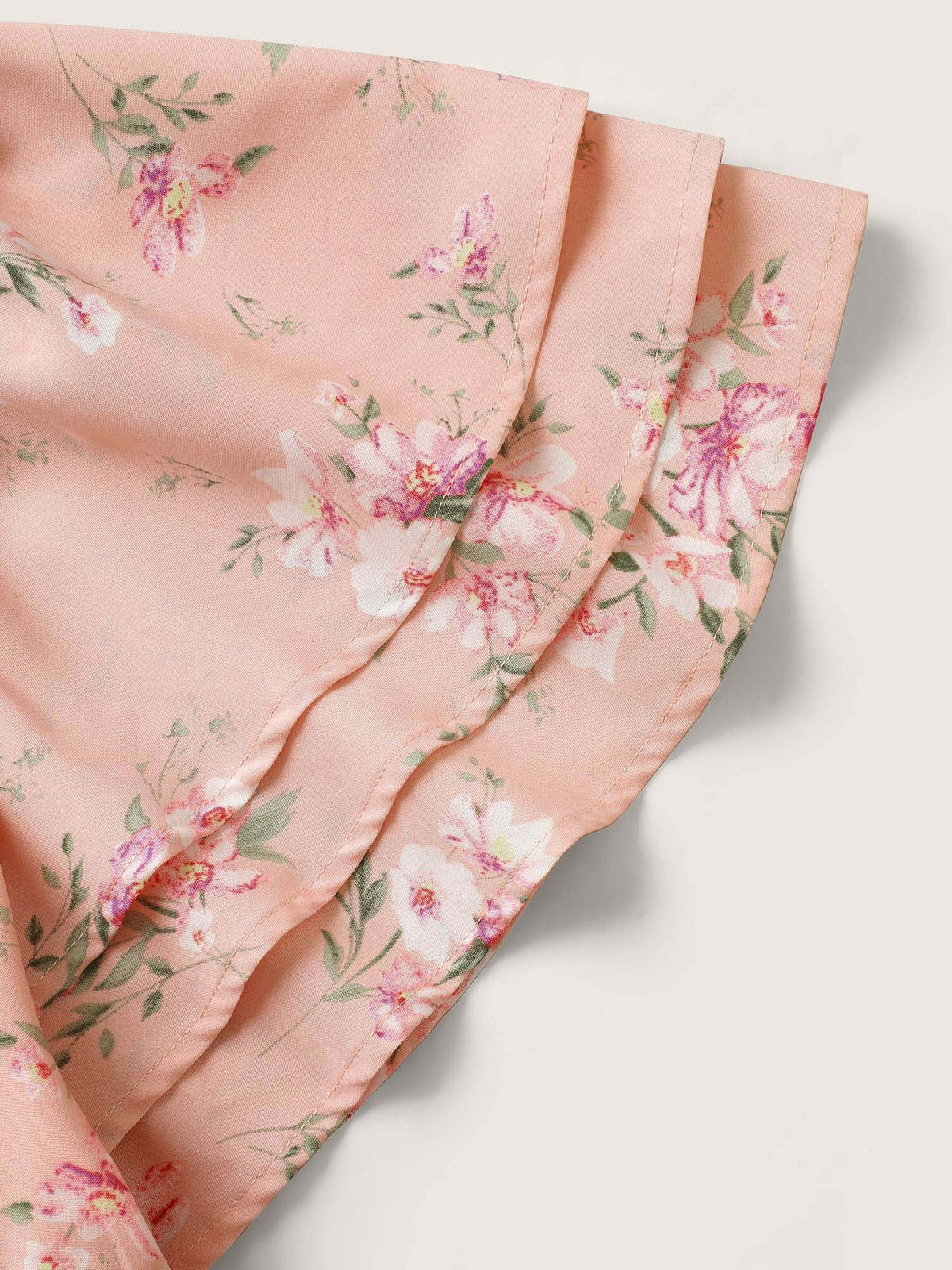 Floral Elastic Waist Tiered Ruffle Sleeve Dress