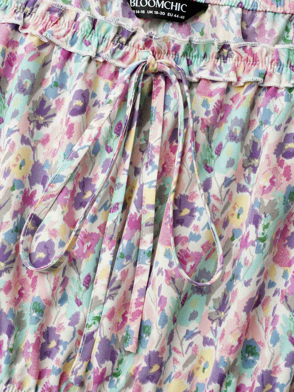 Smocked Waist Floral Ties Tiered Maxi Dress