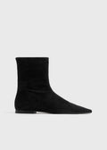 Zipped suede chelsea boots black